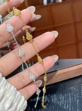 足银999纯银花丝葫芦手链女