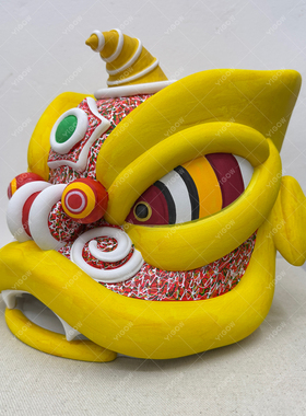 纯手绘醒狮立体装饰品