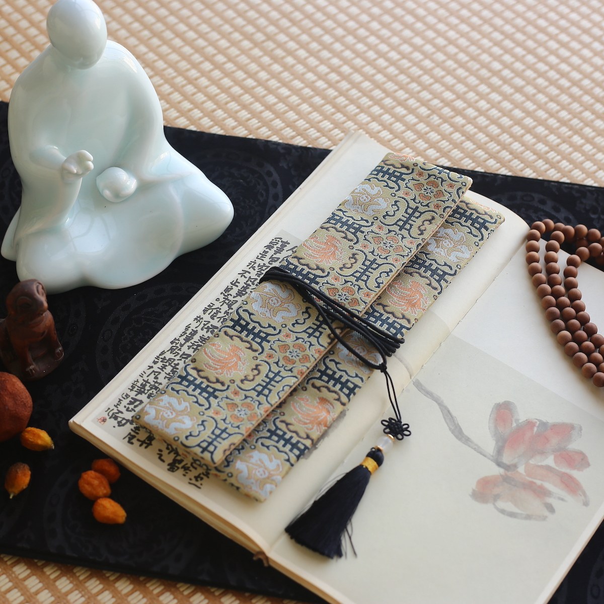 管香筒香香盒织锦布袋木梳首饰手串镇尺文房布袋茶道六君子收纳包,淘宝优惠券,粉丝福利购,淘宝优惠卷