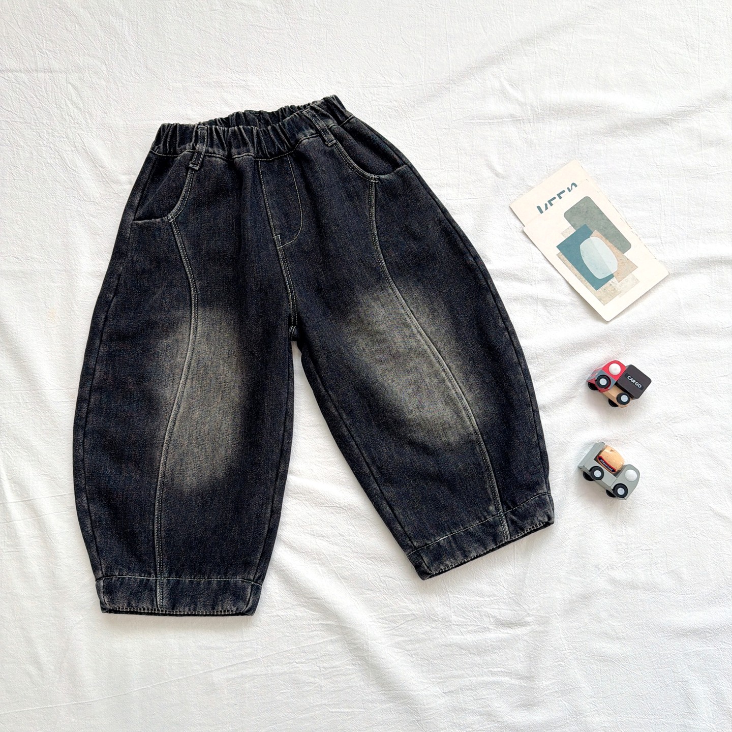 洋气百搭~男童加绒牛仔裤老爹裤2025冬季中小童宝宝一体绒休闲裤,淘宝优惠券,粉丝福利购,淘宝优惠卷