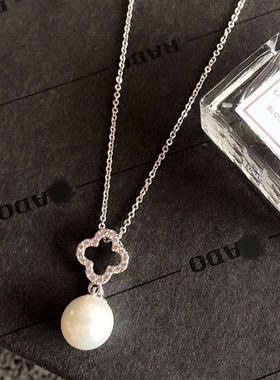 幸运四叶草吊坠项链女日韩气质轻奢珍珠锁骨链小众简约ins高级感