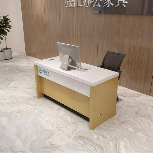 前台接待台柜台旅行社营业厅图文店物流收银台吧台中介房产办公桌 - 图2