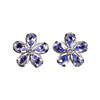 Diamond crystal tanzanite earrings bracelet