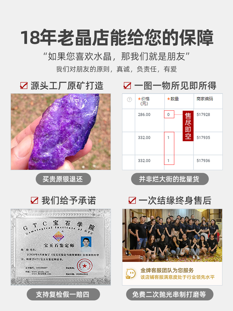 亲宝水晶毕业级丝绒紫天然舒俱来手串苏纪石手链散珠桶珠 - 图2