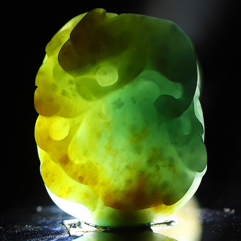 掌柜放漏鸳鸯双色蓝水翡翠女项坠 亲宝水晶项坠/吊坠