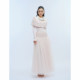 Satin stand collar shawl mesh skirt ຊຸດເຄື່ອງຫອມຂະຫນາດນ້ອຍ