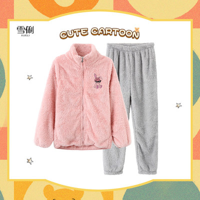雪俐女珊瑚绒家居服睡衣