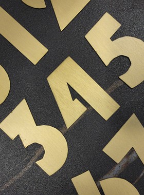 民宿餐厅实心黄铜数字字母墙贴