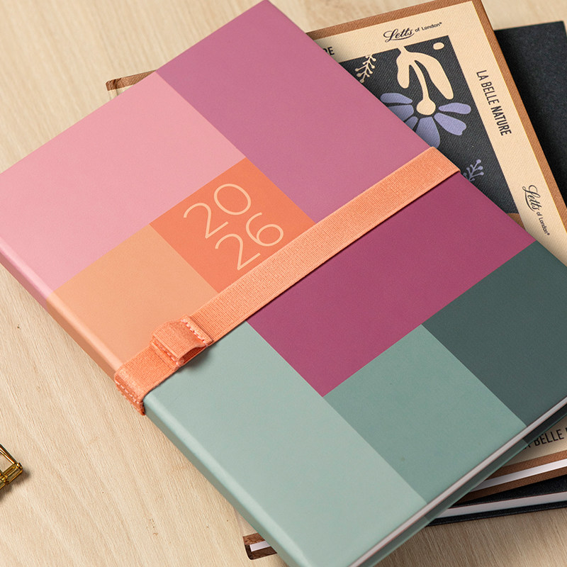 【2026年周计划日程本】英国进口letts Gradient幻彩系列手帐本一周两页排版A6 A5日记记事本笔记本硬面效率,淘宝优惠券,粉丝福利购,淘宝优惠卷
