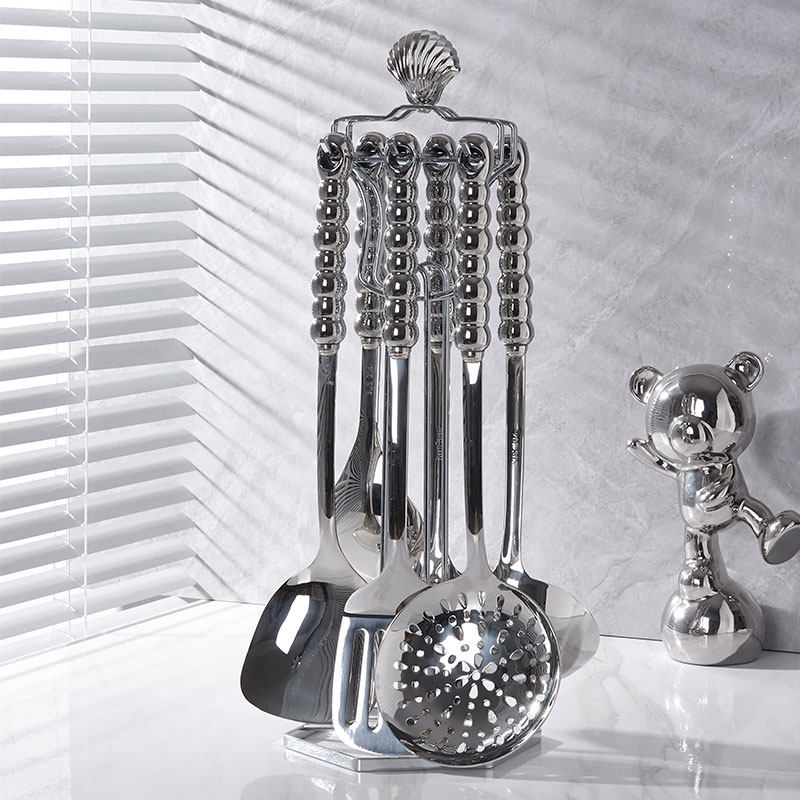 304韩风ins勺铲套装奶油质感珍珠陶瓷手柄锅铲七件套厨具烧菜铲子,淘宝优惠券,粉丝福利购,淘宝优惠卷