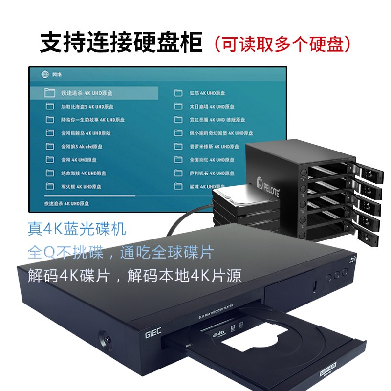 GIEC/杰科BDP-G5300真4K UHD高清3D蓝光机播放器全区不挑碟影碟机 - 图2