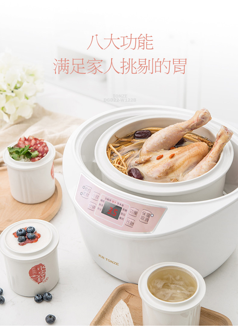 tonze /天际gsd-w122b白瓷电炖锅 天际电炖/煮粥锅/文火炉