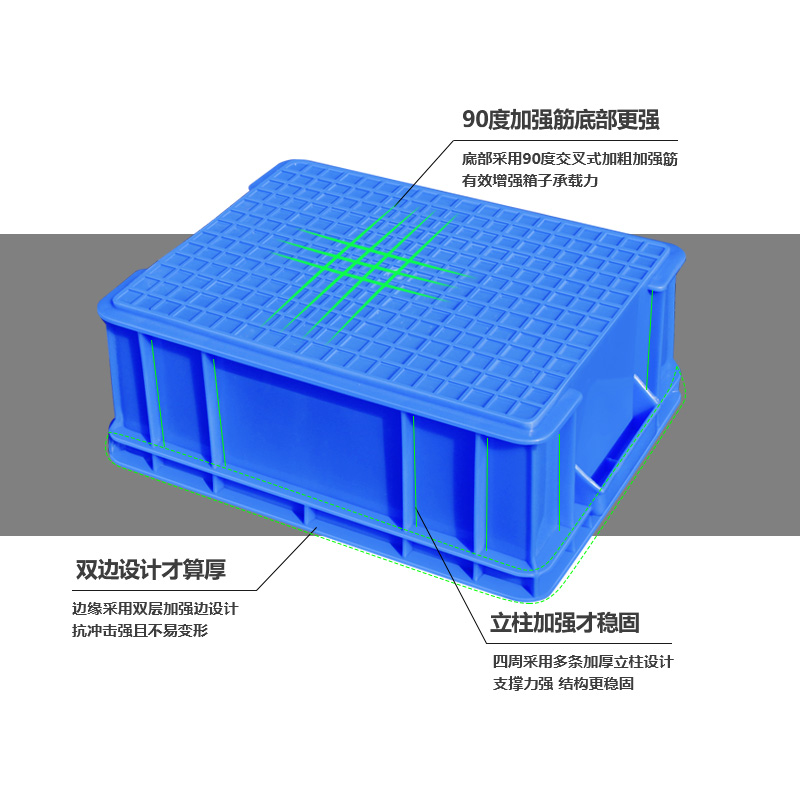 周转箱长方形杂物塑料箱胶框收纳箱红色工业周转筐中转牛筋储物箱 - 图1