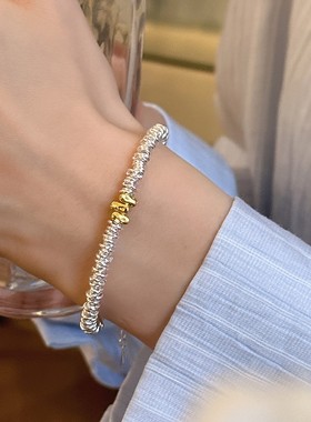 新中式碎银子奶酪圆形手串女轻奢小众精致爆款高颜值手链直播热销