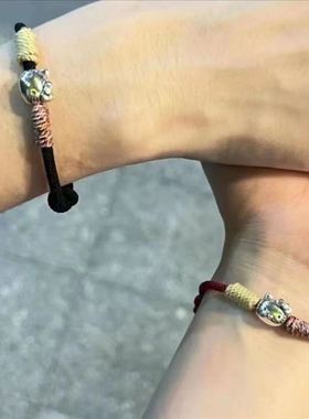 小红书同款手工编织kitty手链手绳KT考研情侣上岸高颜值闺蜜礼物