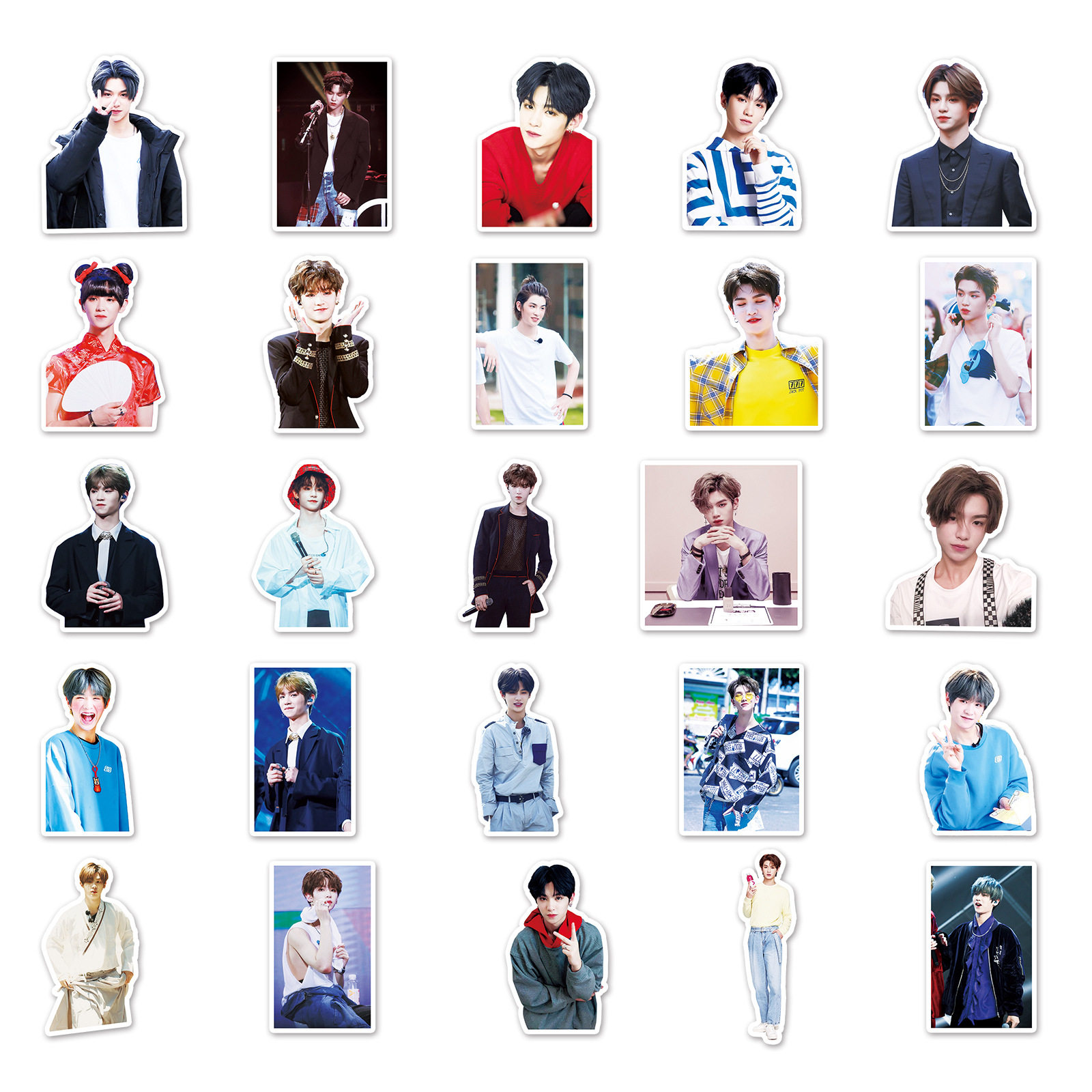 50张黄明昊明星潮流行李箱贴纸涂鸦防水旅行箱笔记本电脑装饰贴纸