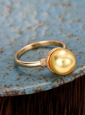 轻奢时尚新款仿珍珠戒指  复古vintage中古风指环 高贵款戒子