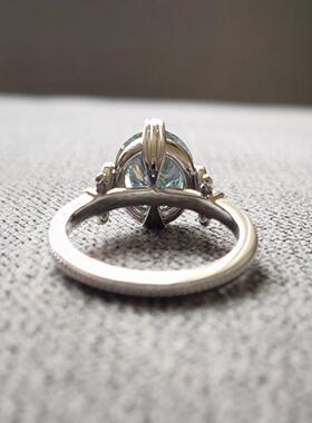 爆款ring热卖时尚OL简约女士镶天蓝锆石戒指镀银饰品直销