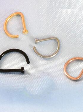 轻奢新款鼻环男女同款鼻环 性感D型鼻环穿刺朋克首饰品 多用鼻环