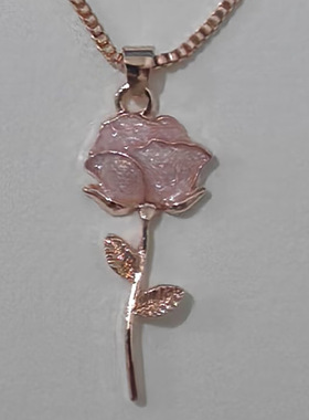 新款欧美时尚吊坠滴油玫瑰花欧美ins项链女 百搭精美饰品