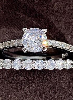 轻奢LAZADA货源 时尚简约AAA锆石两件套女 流行对戒