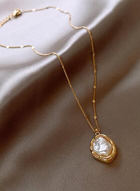 不规则巴洛克珍珠项链女款2024新款颈链轻奢小众配饰女感