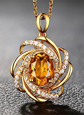 轻奢欧美外贸饰品 波西米亚风复古花卉吊坠 镂空设计项饰项链