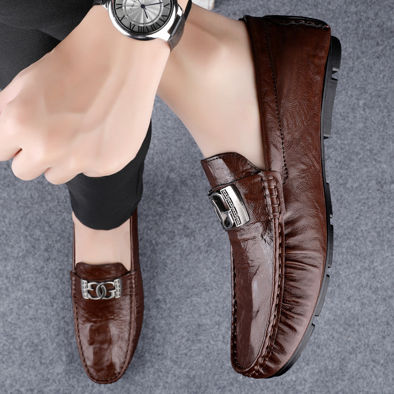 公牛世家男鞋英伦潮流真皮牛皮一脚蹬乐福豆豆鞋2026新款休闲皮鞋,淘宝优惠券,粉丝福利购,淘宝优惠卷