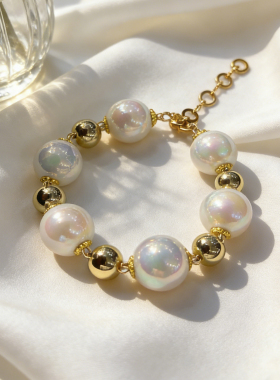 复古巴洛克仿珍珠金色手链