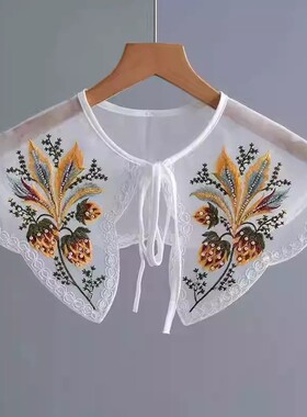 新款装饰披肩欧根纱假领子女衣领韩版减龄娃娃领装饰领外搭女披肩