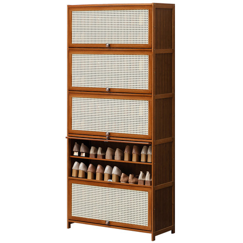 鞋柜门口进门靠墙家用鞋架子非实木多功能多层鞋子收纳柜防尘遮 - 图3