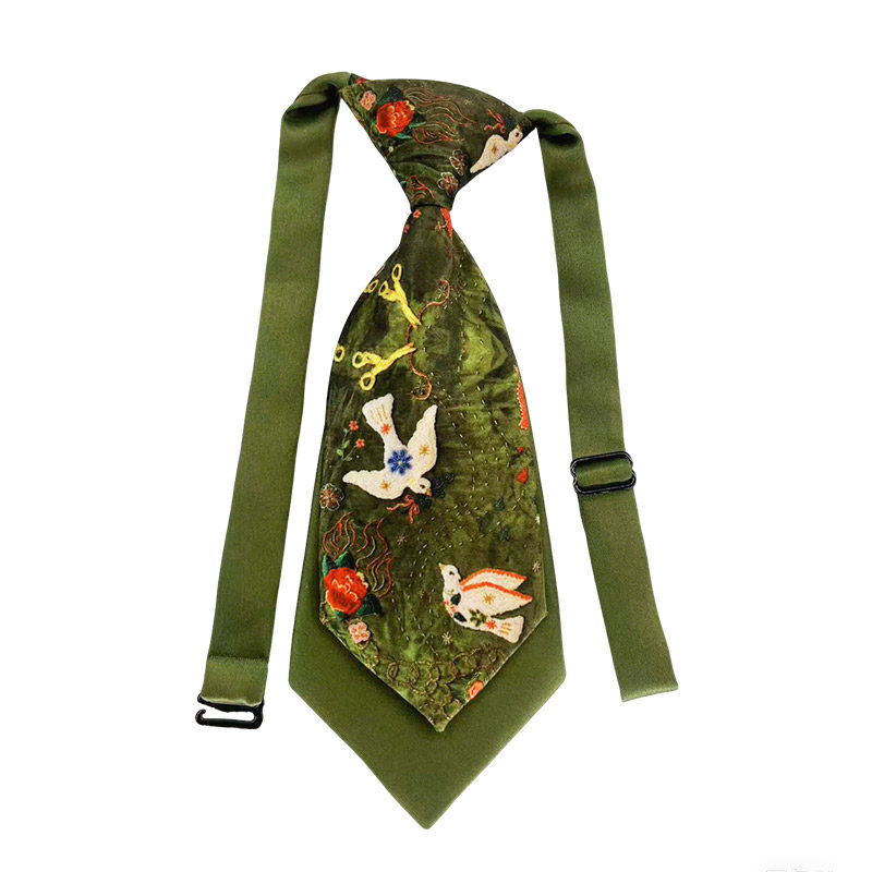 荷囊原创双层ins免打小领带短款甜酷学院jK时尚装饰配饰红绿飞鸽,淘宝优惠券,粉丝福利购,淘宝优惠卷