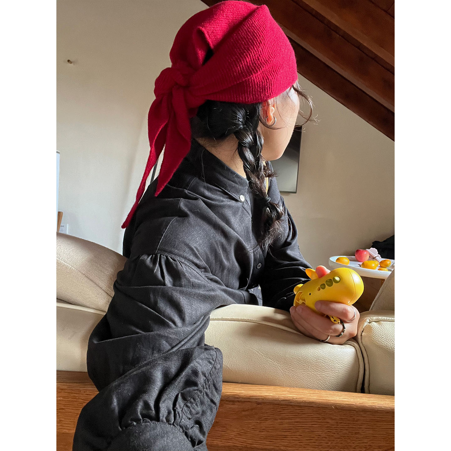 小众表妹 纯羊毛多功能头巾围巾屁帘三角巾束发带 - 图1