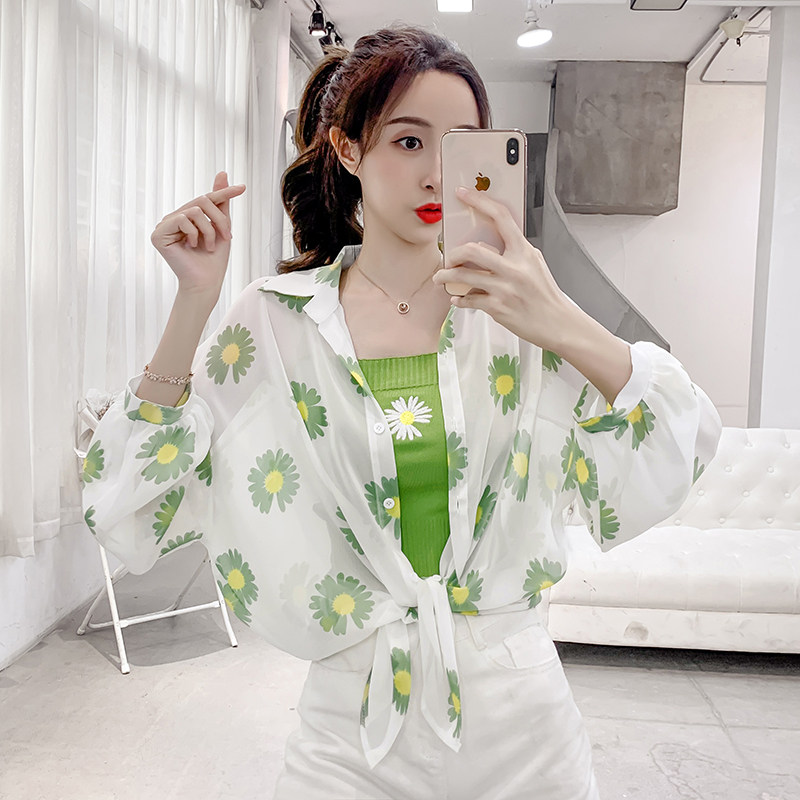 2020新款雪纺衬衫女夏短款防晒衣 木知秋服饰短外套