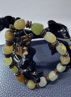 12.12天然和田玉随型多宝手串diy 多多进宝 随心随意 送礼佳品