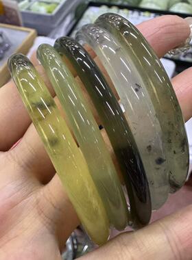 天然岫玉冰种叮当镯美人条