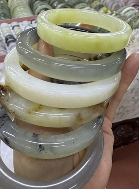 快10】天然正品岫玉手镯一物一图男女款招财方镯显白高品气质