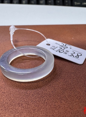 福19直切白冰种水墨灰冰透全品岫玉戒指扳指素圈男款女款一物一图