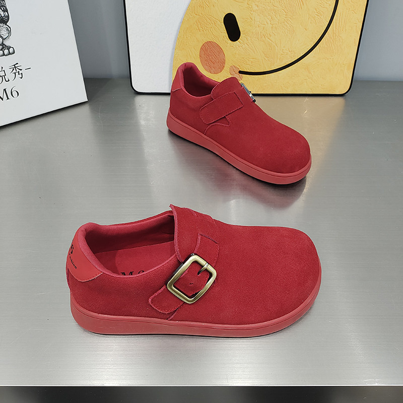 鑫悦秀M6勃肯鞋平底魔术贴一字扣圆头复古女鞋2026春款磨砂皮百搭,淘宝优惠券,粉丝福利购,淘宝优惠卷