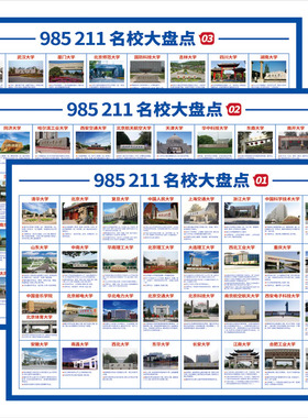 全国重点高校分布图高中班级文化墙励志装饰画985211大学地图墙贴