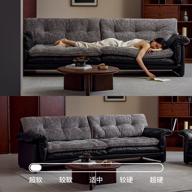 grado格度|三明治沙发中古风客厅皮布沙发多功能坐靠包直排沙发,淘宝优惠券,粉丝福利购,淘宝优惠卷