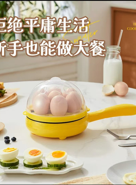 煎蛋煮蛋蒸蛋器电饼铛迷你煎锅煎饼早餐机家用宿舍多功能迷你不粘