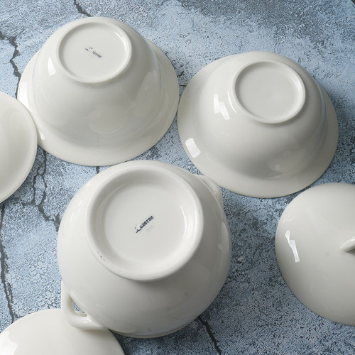 某牌 孤品】陶瓷带盖蒸蛋碗鱼翅碗【高端 新骨瓷】甜品燕窝汤盅碗 - 图2