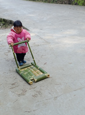 幼儿园儿童玩具竹子推车