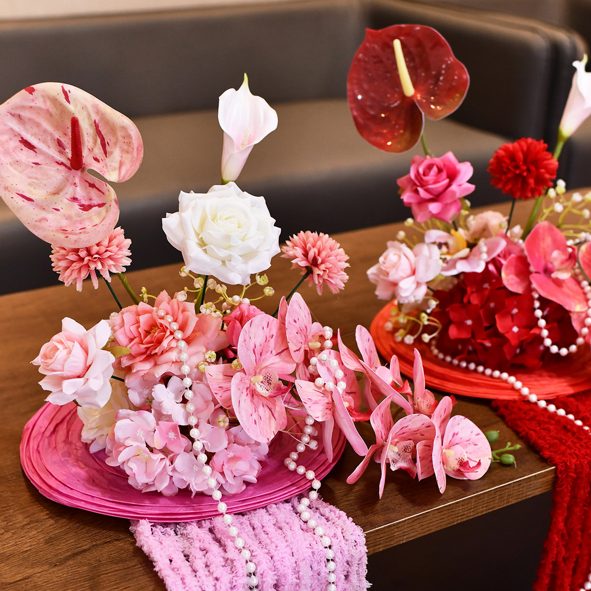 婚房布置仿真花桌面灯笼花艺装饰茶几床头桌花高级感婚礼用品,淘宝优惠券,粉丝福利购,淘宝优惠卷