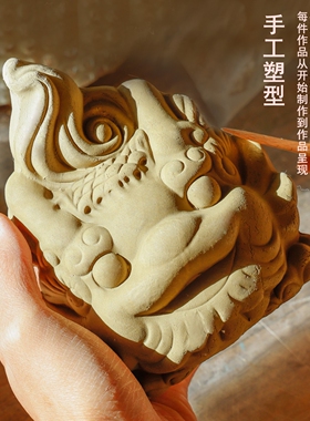 吉兔坊兔儿爷十二生肖马年摆件