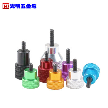 ໂລຫະປະສົມອາລູມິນຽມ handle hand screw ຫົວສູງ knurled hand screw step handle screw M3M4 hardened screw