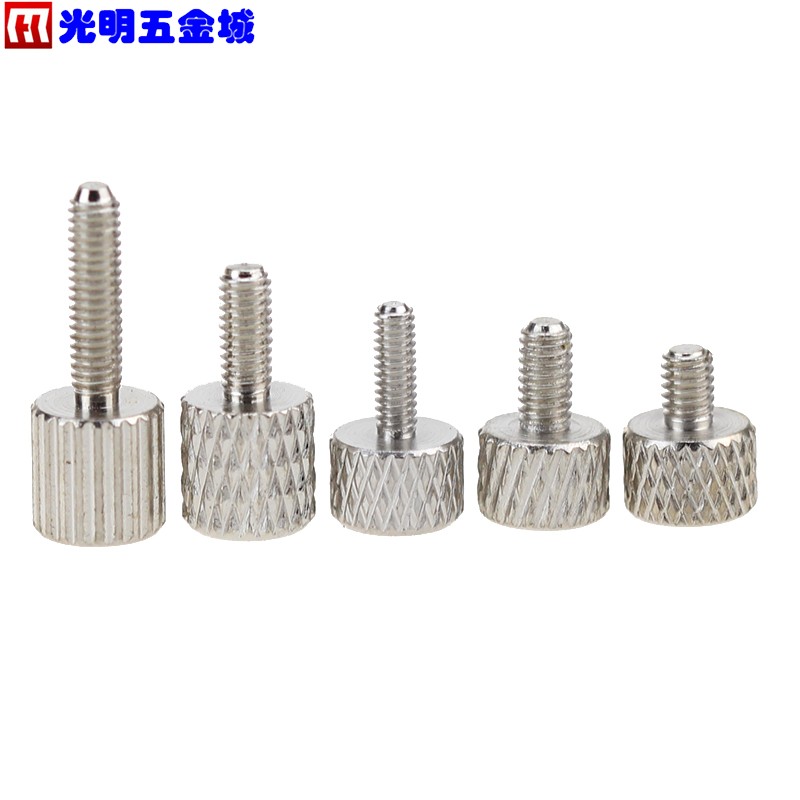 圆头滚花手拧螺丝平头手紧螺钉卡尺调节定位接地螺丝M1.6M2M2M3M4 - 图3