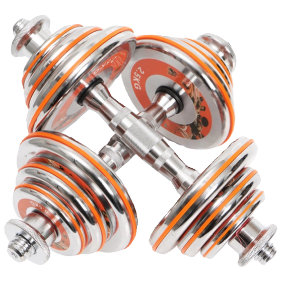 Pure steel electroplated dumbbell steel dumbbell jujube core bar men's fitness home 15kg 20kg adjustable barbell set