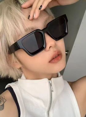 韩版辣妹y2k复古墨镜女时尚方形大框个性眼镜潮流酒吧蹦迪太阳镜